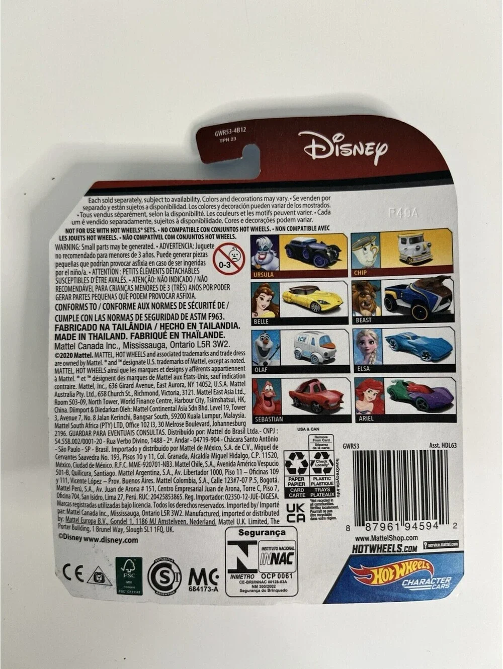 Hot Wheels Character Cars FYW05 Olaf 1:64 Scale Die-Cast Vehicle